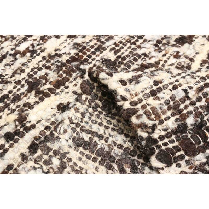 ECARPETGALLERY Braid weave Sienna Black Wool Rug - 6'1 x 9'0