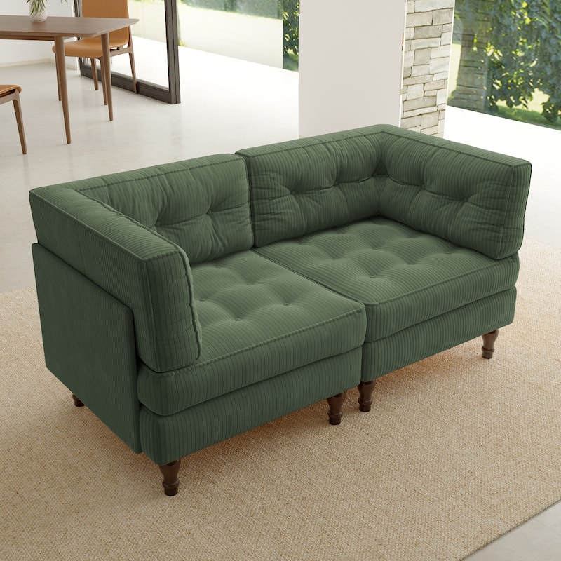 Oversized Sofa Corduroy Tufted Modular Sectional Set