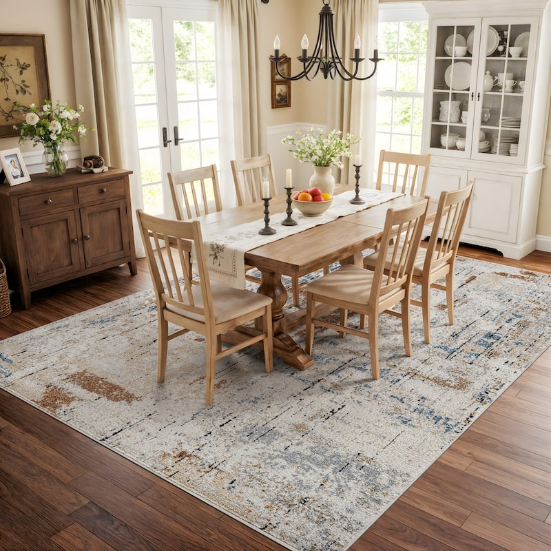 Multi-Tonal Rug for Living Room, Entryway, or Family Spaces - Easy to Clean and Comfortable Underfoot