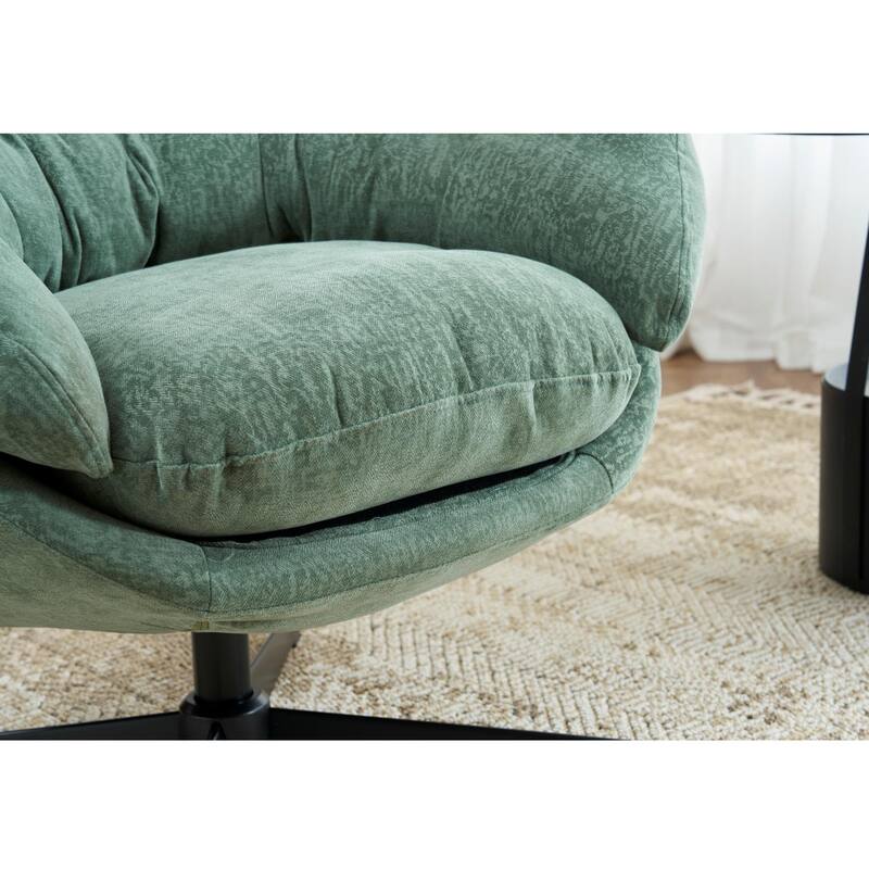 Ergonomic Chenille Office Chair Swivel Chair, Rotating Chair Club Chair Accent Chair with Removable Cushion