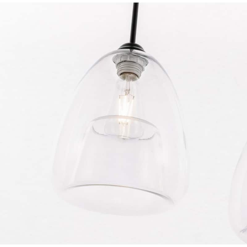 Elise 36-Inch 3-Light Clear Pendant - Black