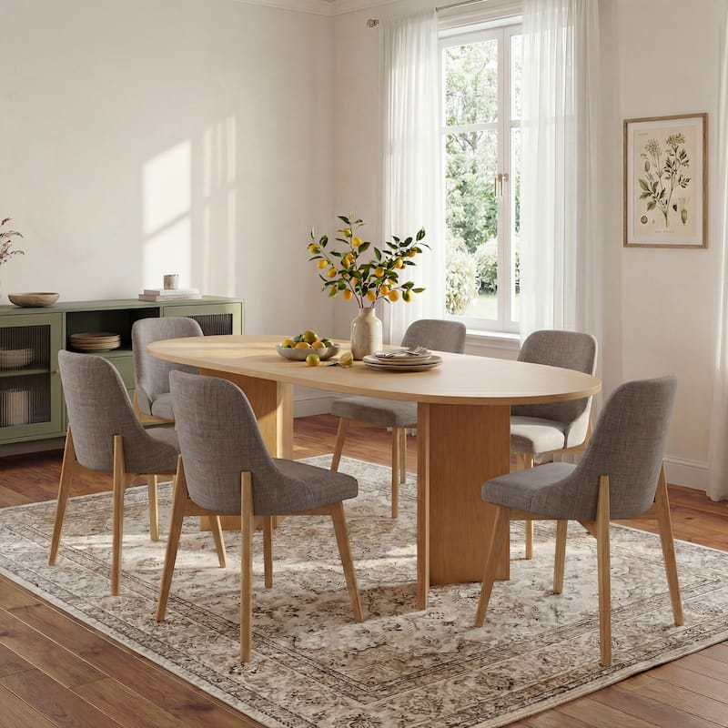 Upholstered Side Chair Dining Chairs Kitchen Chairs with Wood Legs Set of 2