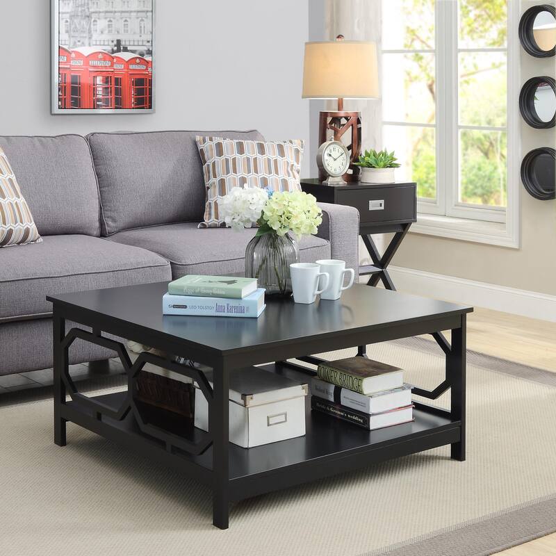 Convenience Concepts Omega Square 36 inch Coffee Table with Shelf ...