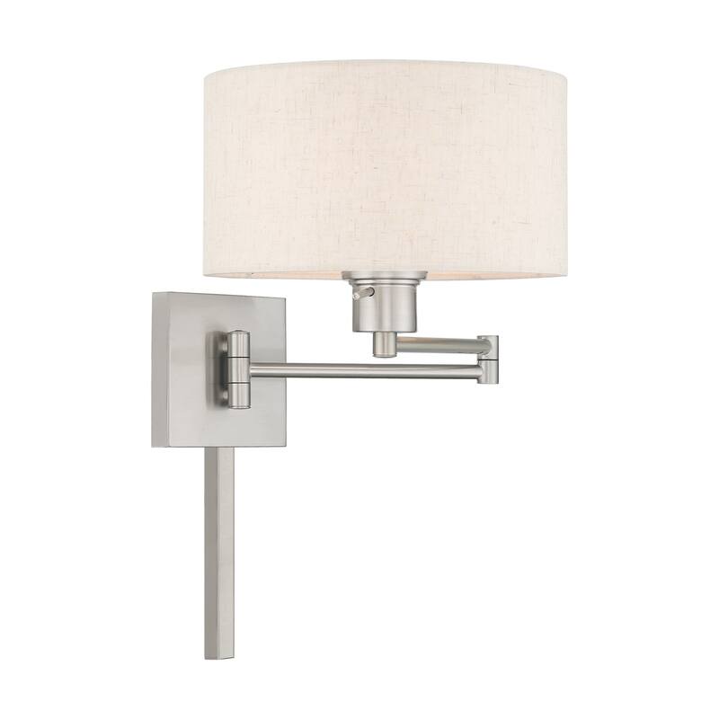 Livex Lighting 1-Light Drum Shade Swing Arm Wall Lamp, 40037