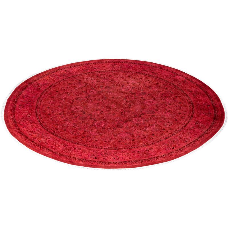 Overdyed One-of-a-Kind Hand-Knotted Area Rug - Pink - 8' 1" x 8' 1"