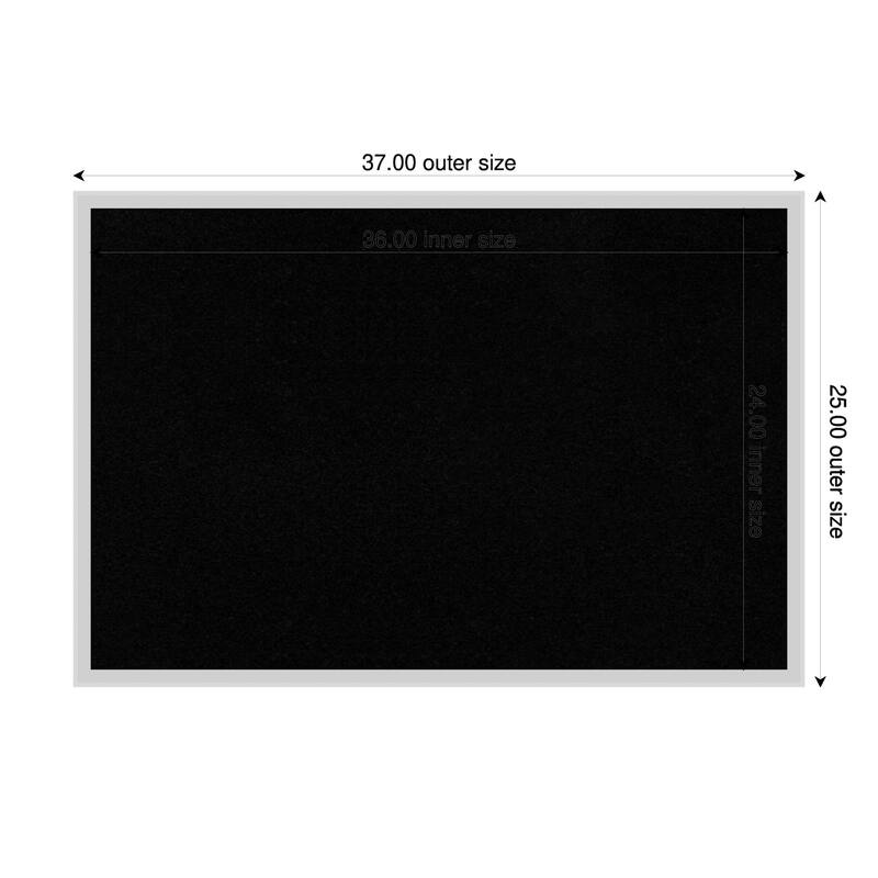 Incline Silver Wood Framed Cork Board - Bulletin Board, Organization Board, Pin Board - Black - 37 x 25 in
