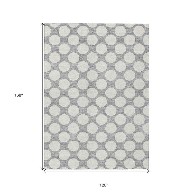 HomeRoots Polka Dot Transitional Rectangle Outdoor Rug