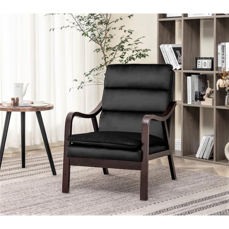 Clovis 24.8" Wide Velvet Armchair - Black