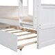 preview thumbnail 8 of 11, Elegant Full Over Full Bunk Bed, Twin Size Trundle with Removable Casters, Split into Two Separate Beds, Space-saving, White