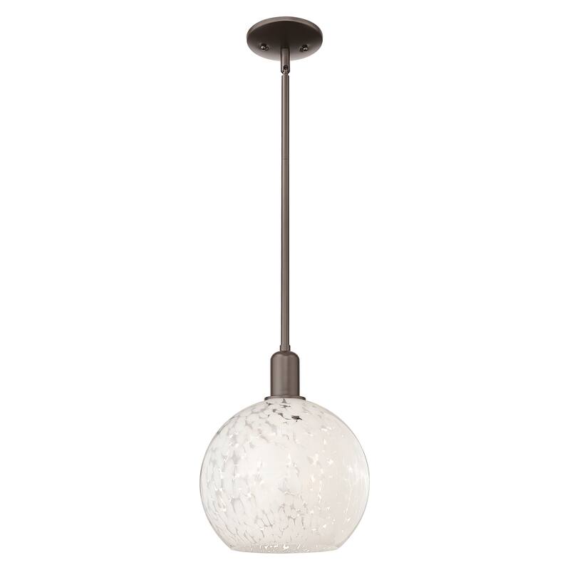 Innovations Lighting Endless Possibilities Arcadia - White Mouchette - 1 Light 10" Stem Hung Mini Pendant - Oil Rubbed Bronze