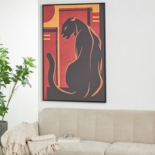 Red Leopard Frame Red Canvas Leopard Framed Wall Art - Bed Bath & Beyond - 39091960