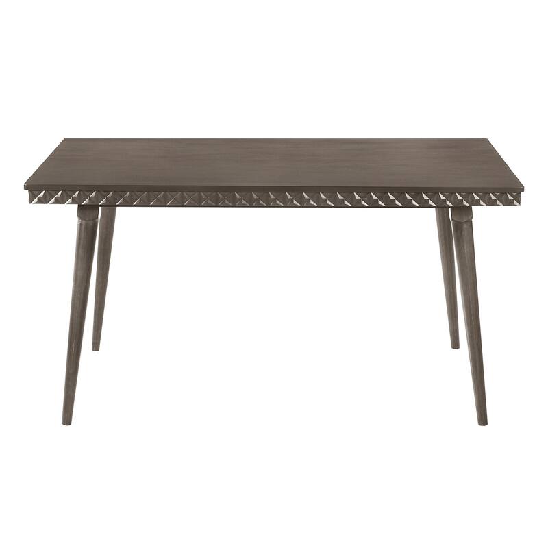 Rectangular Wood Dining Table with Tapered Legs in Dark Brown - Dark Brown - Dark Brown