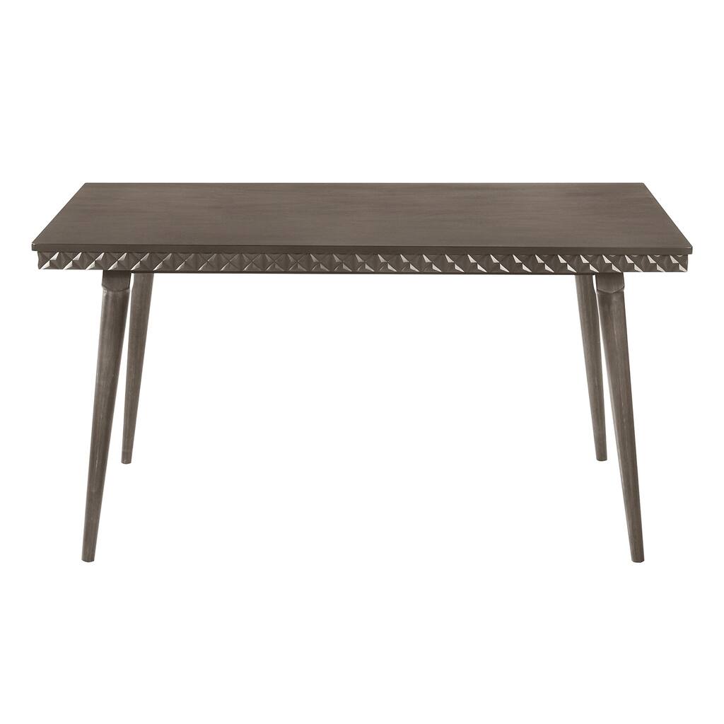 Rectangular Wood Dining Table with Tapered Legs in Dark Brown - Dark Brown