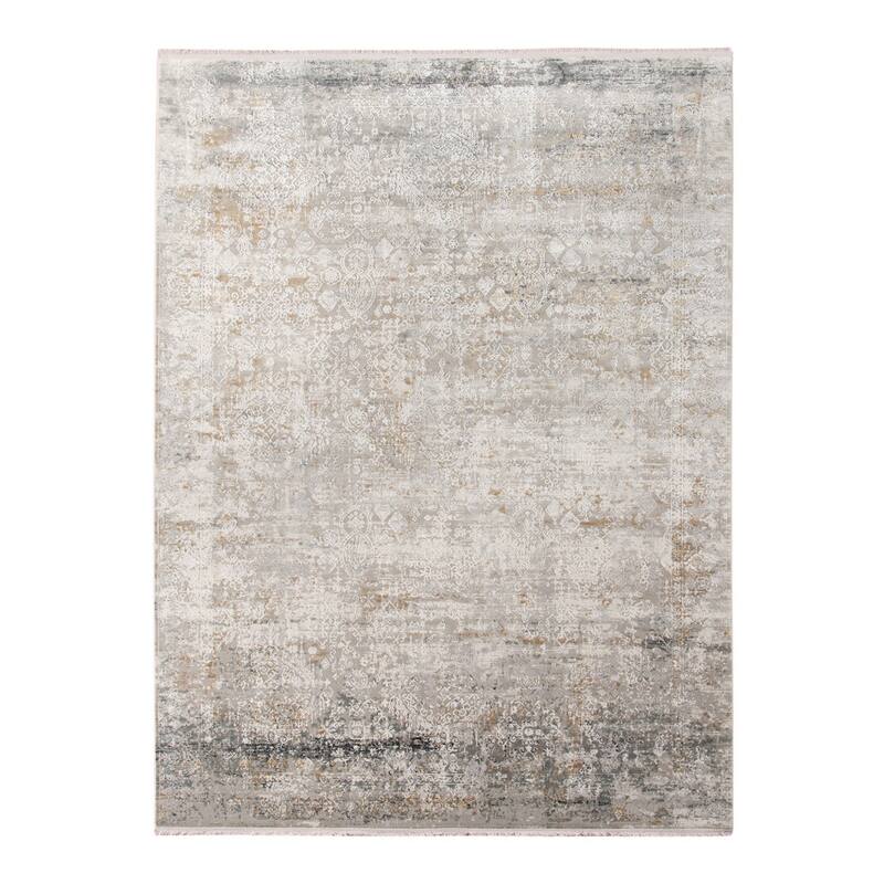 HomeRoots Medallion Contemporary Rectangle Area Rug
