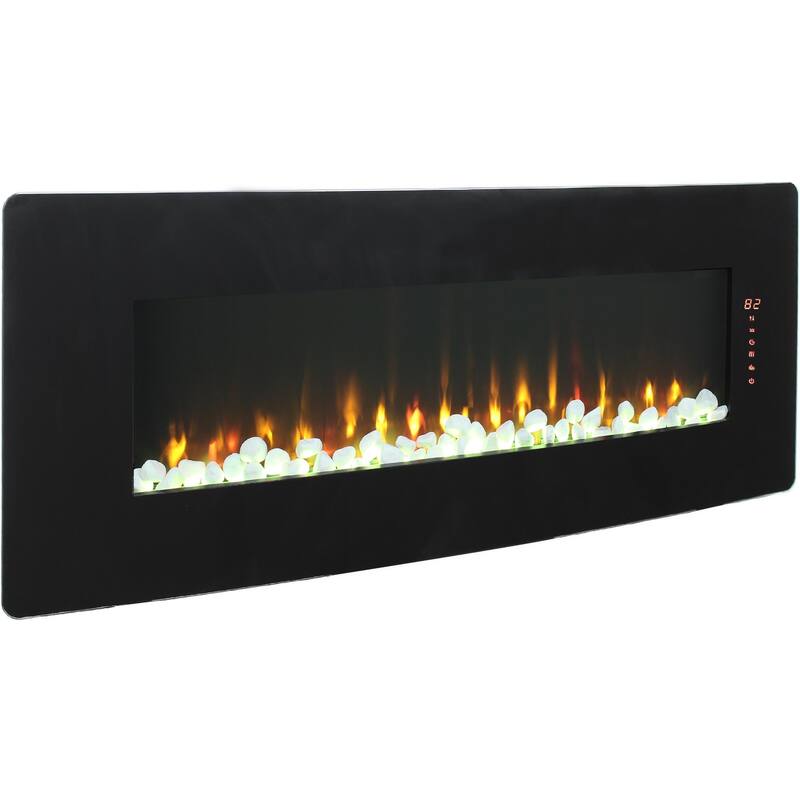 Modern Electric Fireplace Heater, 1400W, Realistic Flame Effects, CSA/UL Certified, for Wall or Tabletop Use - N/A