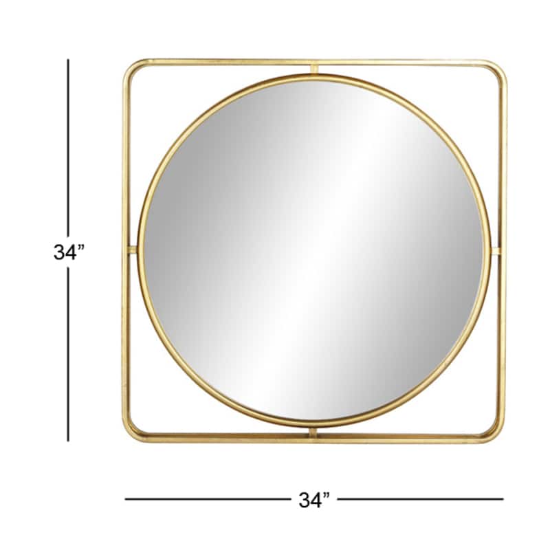 Metal Wall Mirror - Gold - Roche River Decor - 4"W x 34"L x 34"H