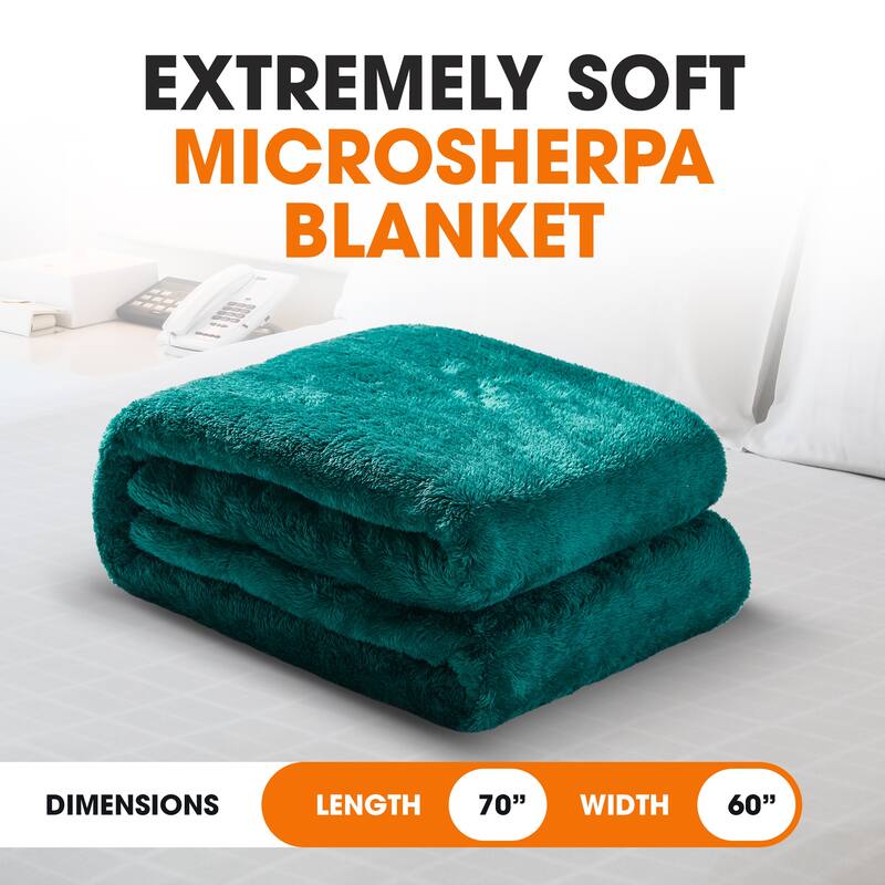 Cheer Collection Microsherpa Ultra Soft and Cozy Throw Blanket - 60x70 - Green