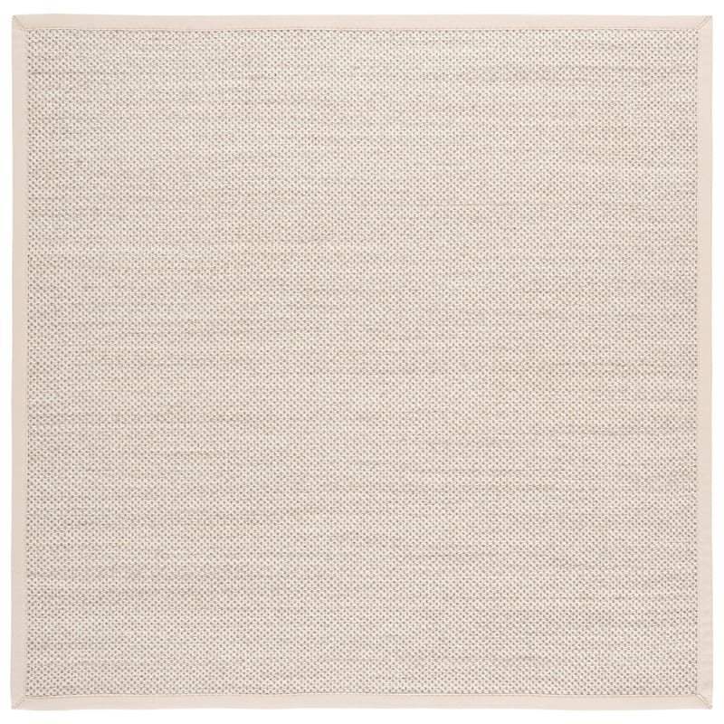 SAFAVIEH Natural Fiber Lorine Casual Border Sisal Rug - 11' Square - Marble/Beige