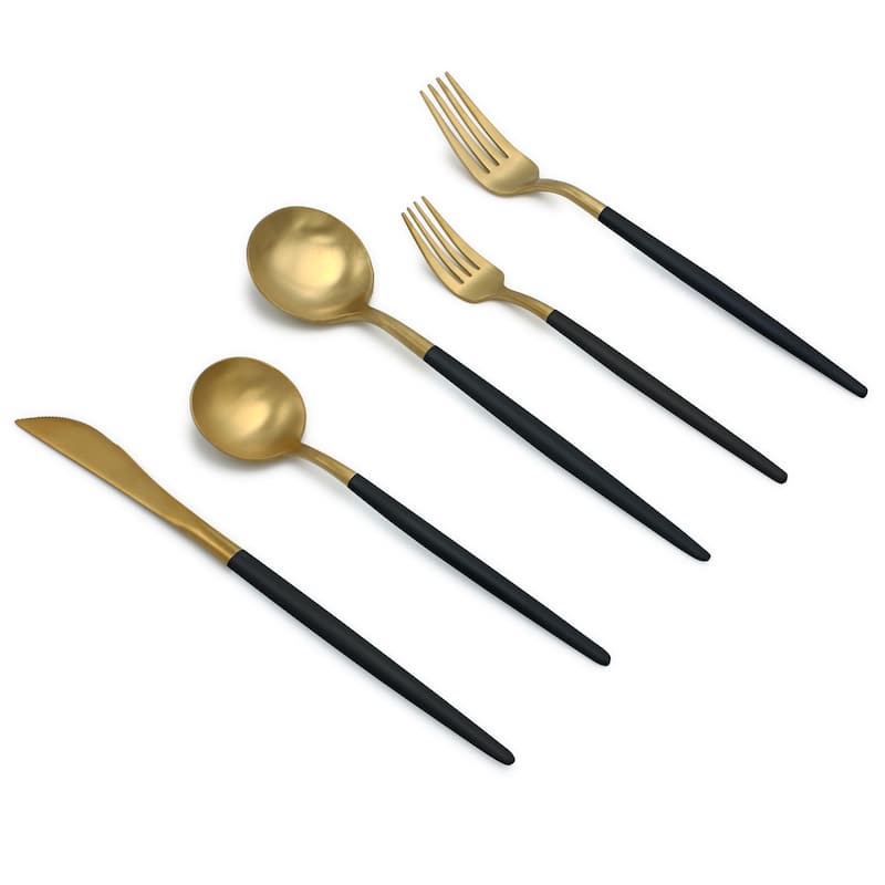 Elyon Lea Matte Two-tone Colored Stainless Steel Flatware Set 20 Pieces