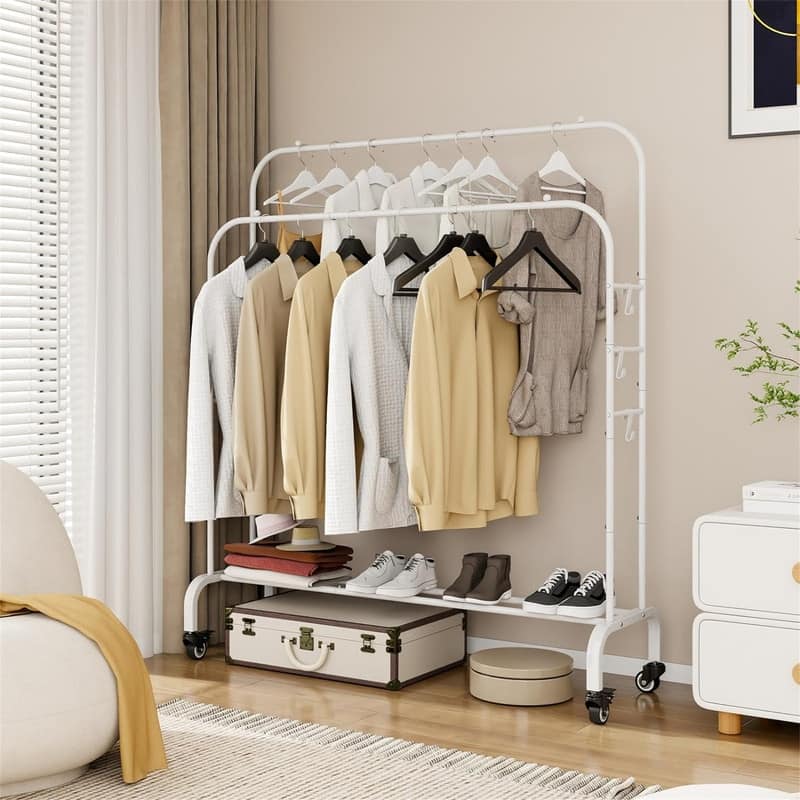 Garment Rack with Wheels Clothing Rack for Hanging Clothes - 15.78"D x 39.37"W x 59.05"H