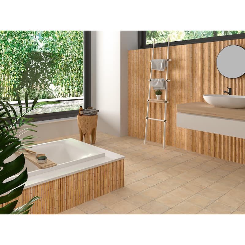Merola Tile Bamboo Haven Clay Brown 5-7/8" x 11-7/8" Fluted Ceramic Wall Tile - Sample swatch