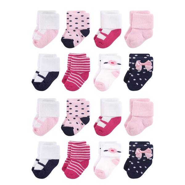 slide 1 of 1, Little Treasure Cotton Rich Terry Socks 16-Pack, Polished 0-6 Months - Polished