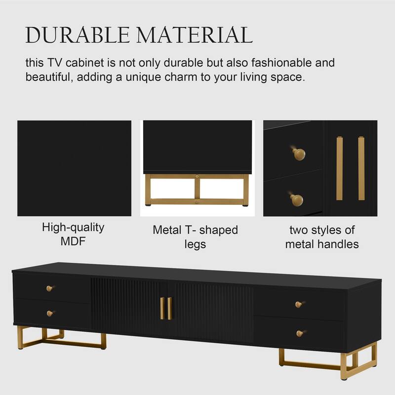 TV Stand for 65+ Inch TV, Entertainment Center TV Media Console Table