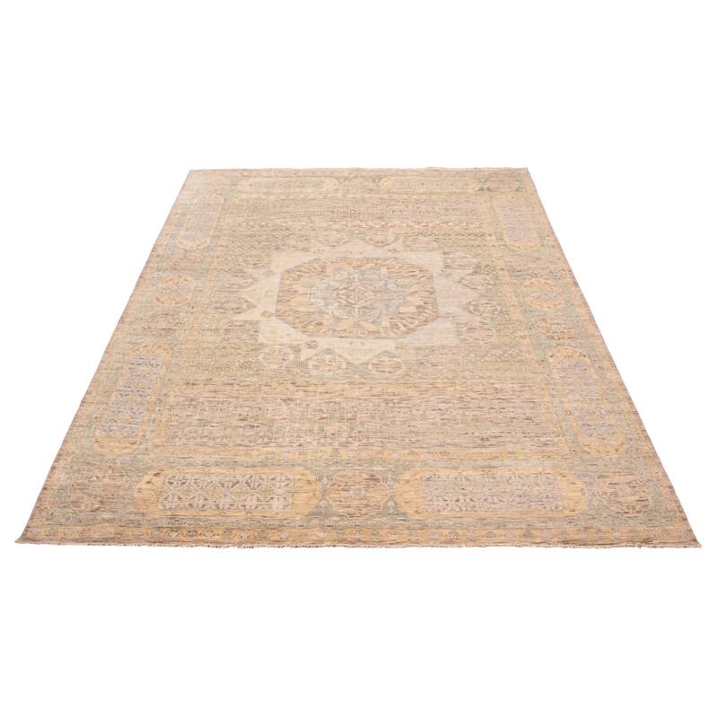 ECARPETGALLERY Hand-knotted Mamluk Light Grey Wool Rug - 12' x 15'