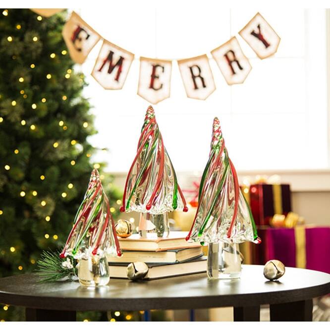 Glitzhome Table Decor Glass Christmas Tree