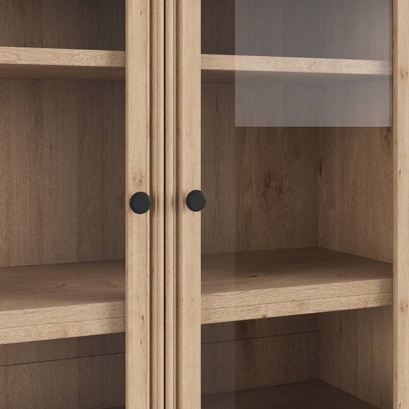 Freestanding 78" Tall Kitchen Pantry Storage Cabinet with Drop-Down Surface and Adjustable Shelves,Power Outlet for Organization