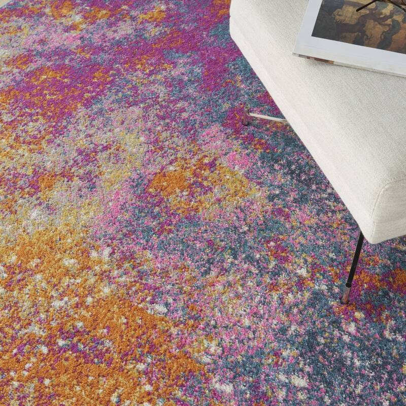 Hequ Power Loomed Geometric Abstract Area Rug By HomeRoots - 5' Round