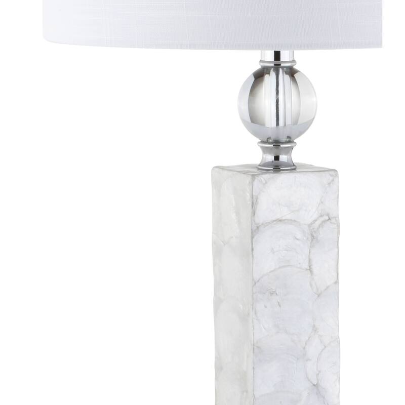 Lucille 32" LED Seashell Table Lamp, White (Set of 2) by JONATHAN Y
