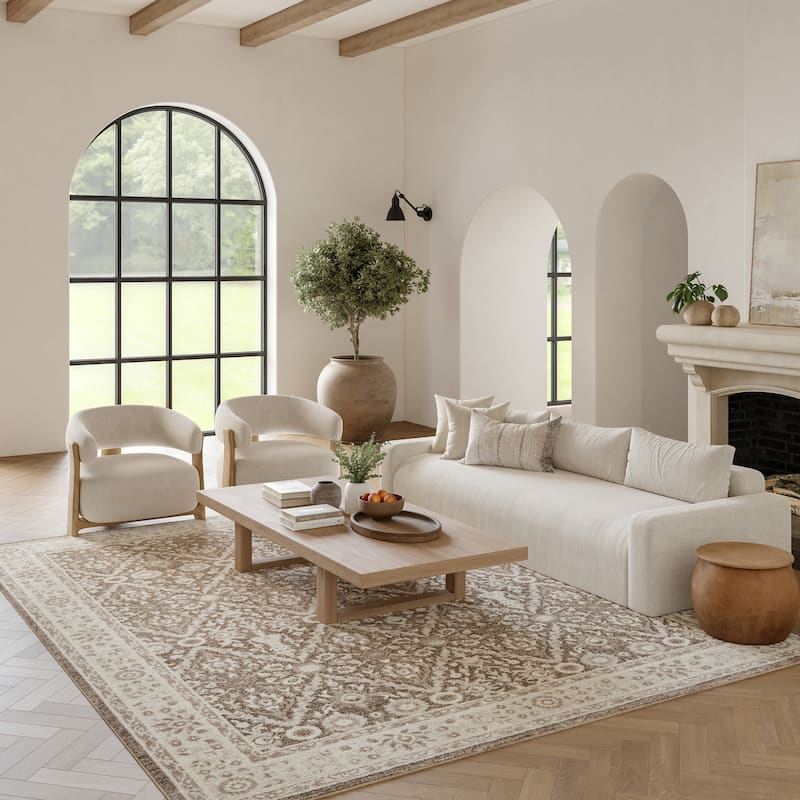 Nourison Renewed Indoor only Persian Area Rug - 7' 10" x 9' 10" - Ivory/Mocha