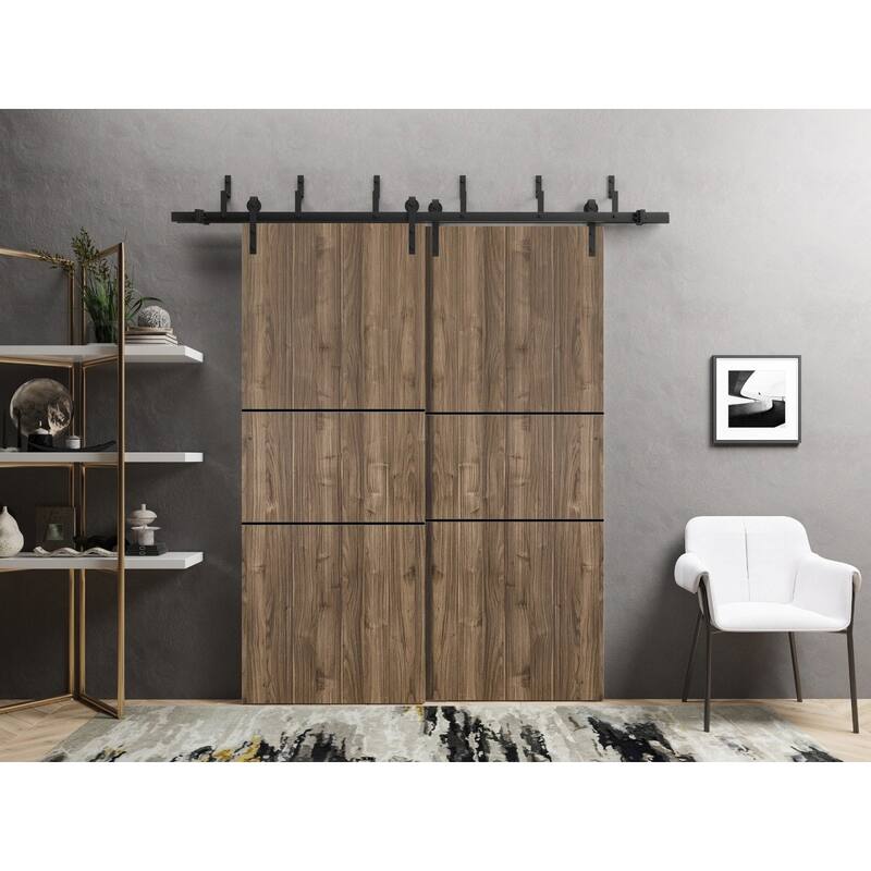 Sturdy Barn Door 36 x 80 Planum 0014 Walnut with 6.6FT
