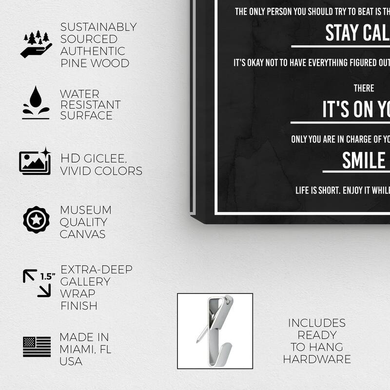 Wynwood Studio Fashion and Glam 7 Rules of Life Dusk Black and Modern & Contemporary Wall Art Canvas Print