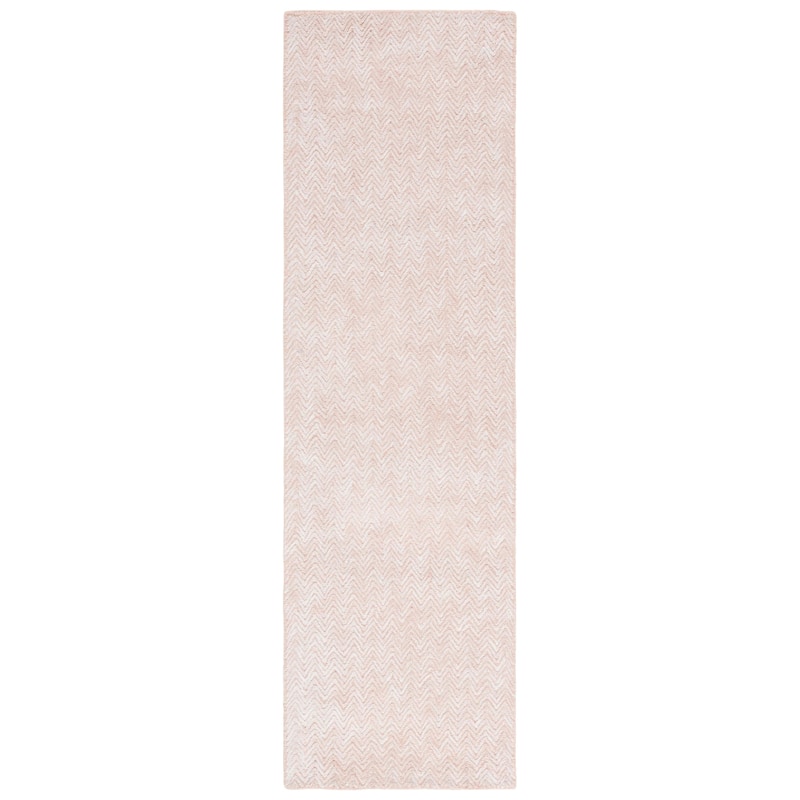 SAFAVIEH Handmade Glamour Ostilia Chevron Viscose Rug - 2'3" x 8' Runner - Pink/Ivory