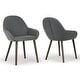 preview thumbnail 3 of 8, Alan Vintage Grey Faux Leather Contrast Stitch Arm Chair (Set of 2)