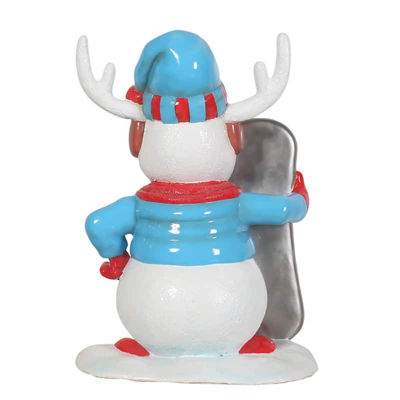 Snowman with Snowboard Commercial Outdoor Decoration - 36" - White