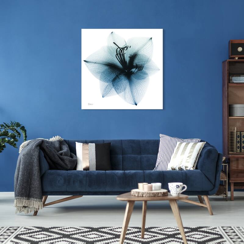 "Glacial Amaryllis" Frameless Free Floating Tempered Glass Panel Graphic Wall Art
