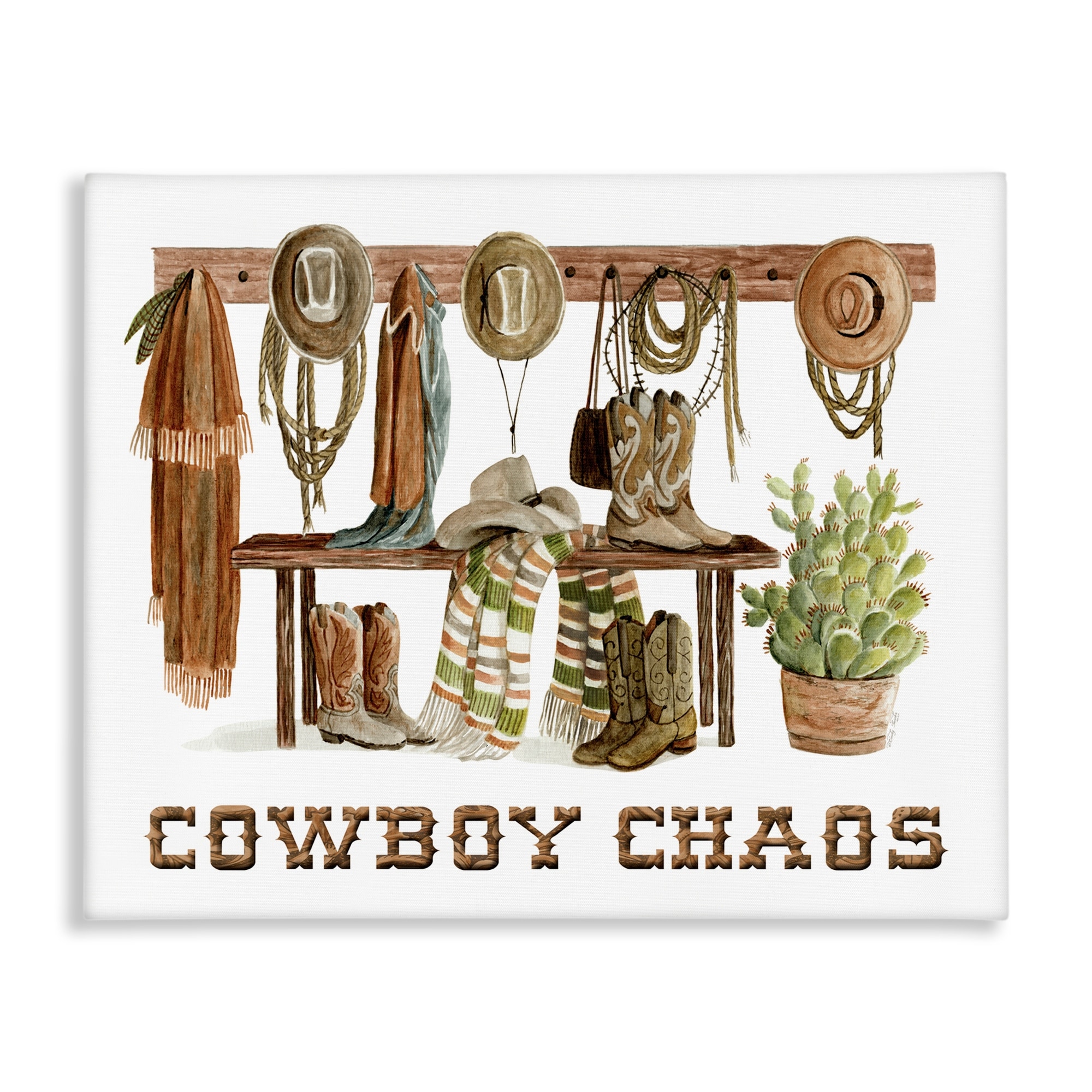 Stupell Cowboy Chaos Accessories Canvas Wall Art Design By Cindy Jacobs