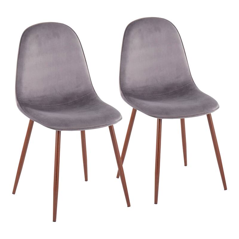 Pebble Mid-Century Modern Upholstered Accent / Dining Chair (Set of 2)