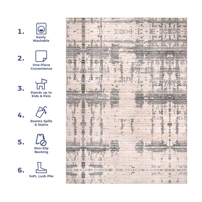 Nuloom Ariana SpinClean Machine Washable Abstract Area Rug