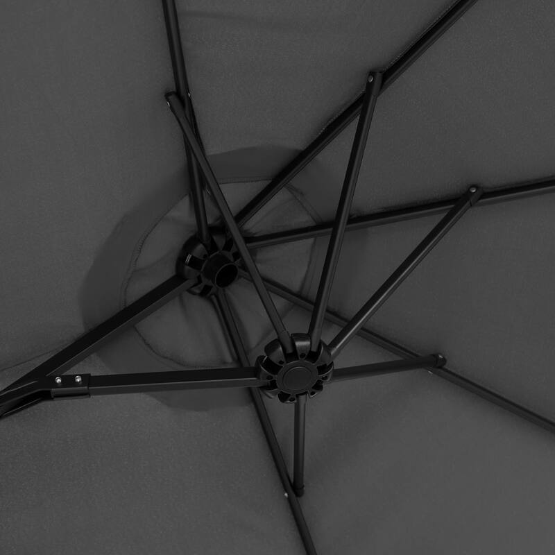 Outsunny Double-sided Patio Umbrella 9.5' Large Outdoor Market Umbrella with Push Button Tilt and Crank, 3 Air Vents and 12 Ribs