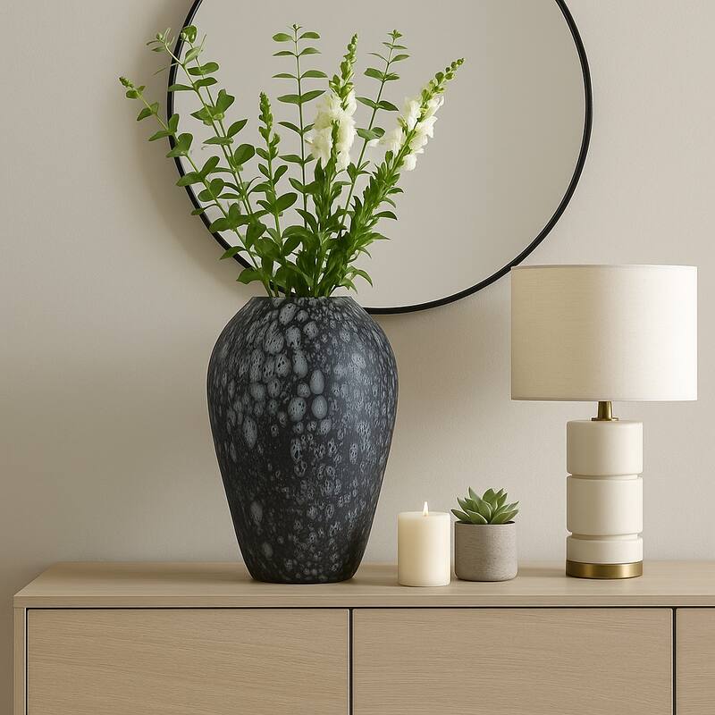 Sagebrook Home 19" Galene Large Grey Glass Vase