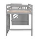 preview thumbnail 9 of 7, Twin Size Loft Bed Frame with Storage Staircase, Grey