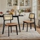 preview thumbnail 1 of 34, Art Leon Cane Backrest Leather Dining Chairs (Set of 2) Leather - Brown and Black