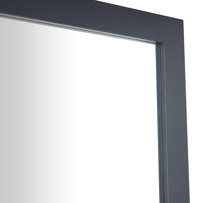 Grey Wood Modern Wall Mirror