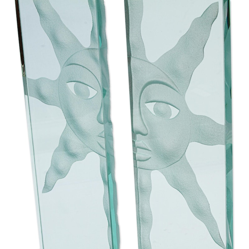 Novica Handmade Mirror Suns Glass Candleholders (Pair)