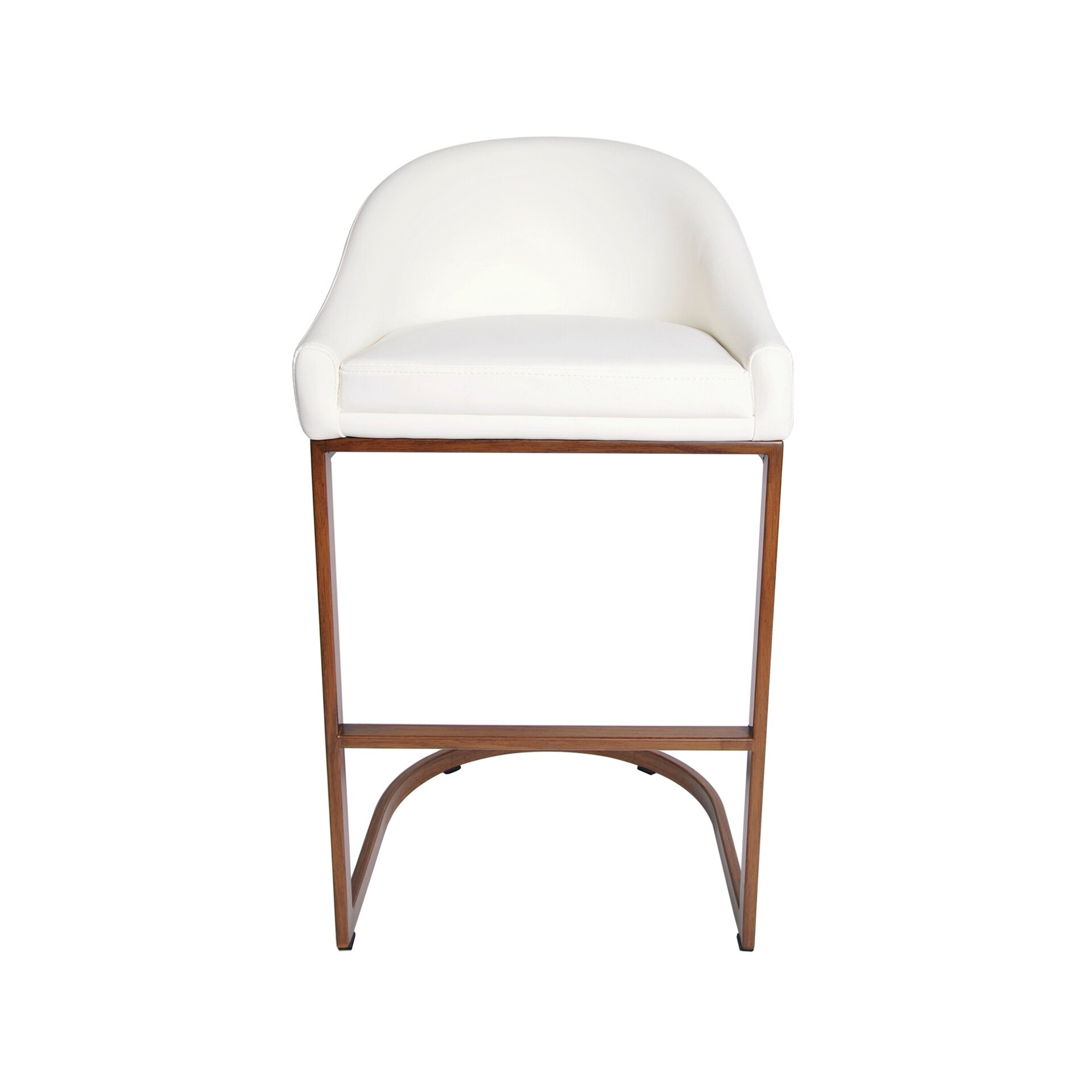 Suto Faux-Wood Iron Frame 26-inch Faux-Leather Sationary Bar Stool