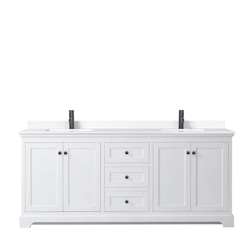 Avery 80 Inch Double Vanity, Cultured Marble Top